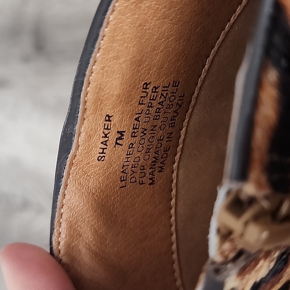 NEW! Matisse Shaker Leather and Rea Calfl Fur Animal Print Booties Boots Size 7 - Picture 5 of 10